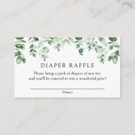 Recepción Tarjeta de inserción de Eucalyptus Diaper Raffle