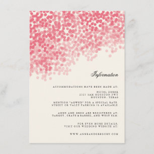 Recepción Tarjeta de inserción de información del Boda Rosey