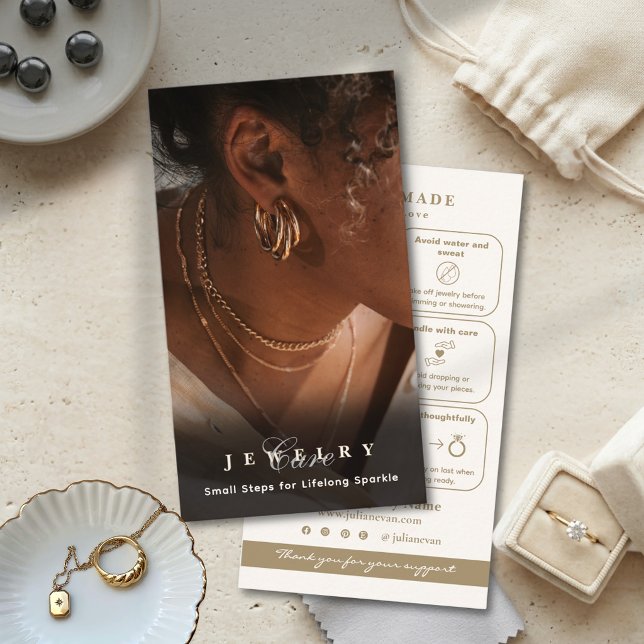 Recepción Tarjeta de inserción de joyería de oro neutral mod (Modern Neutral Gold Jewelry Card Insert Card)