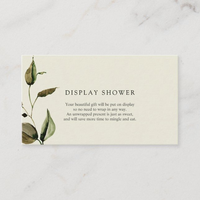 Recepción Tarjeta de inserción de la ducha de visualización  (Anverso)