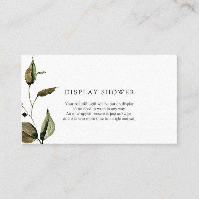 Recepción Tarjeta de inserción de la ducha de visualización  (Anverso)