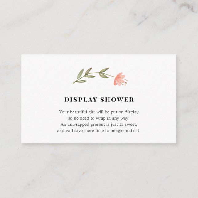 Recepción Tarjeta de inserción de la ducha para pantalla de  (Anverso)