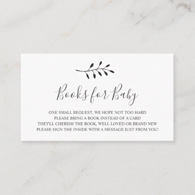 Recepción Tarjeta de inserción de libros para bebés (Anverso)