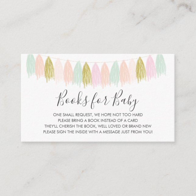 Recepción Tarjeta de inserción de libros para bebés (Anverso)