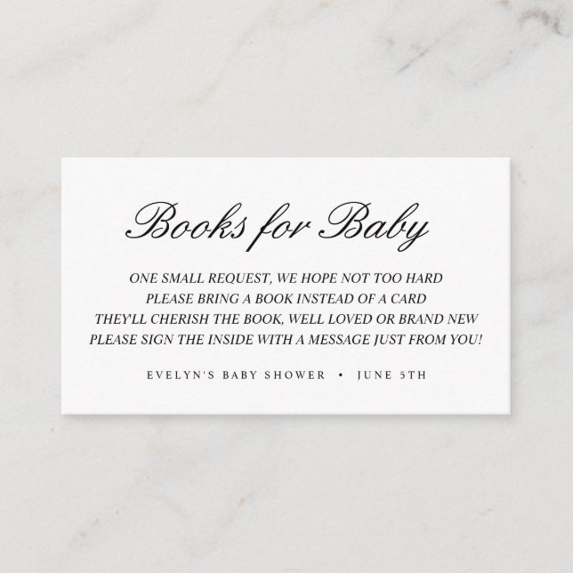 Recepción Tarjeta de inserción de libros para bebés (Anverso)