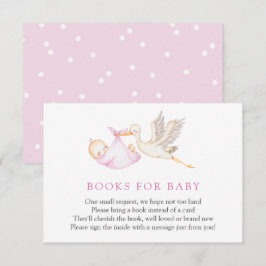 Recepción Tarjeta de inserción de libros para cigüeñas rosad