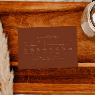Recepción Tarjeta de inserción de línea de tiempo del Boda T