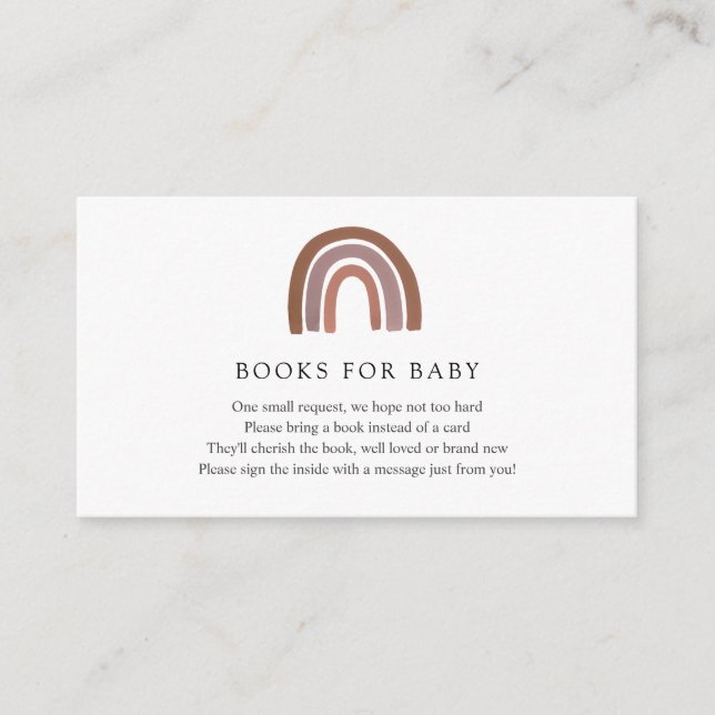 Recepción Tarjeta de inserción de Rainbow Books para el bebé (Anverso)