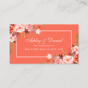 Recepción Tarjeta de inserción de registro de Bodas florales