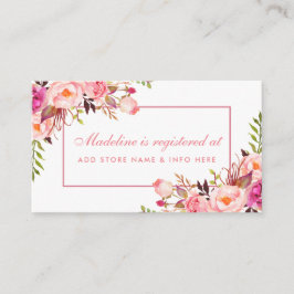 Recepción Tarjeta de inserción de registro de ducha Rubor ro