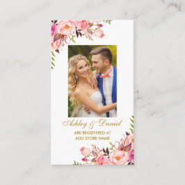 Recepción Tarjeta de inserción de registro de fotos con flor