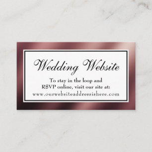Recepción Tarjeta de Inserción de Sitio Web de Boda de Rosa 