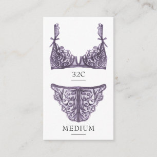 Recepción Tarjeta de inserción de tamaño Purple Lingerie Siz