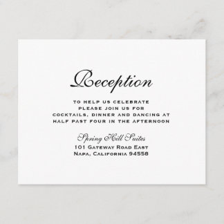 Recepción Tarjeta de inserción elegante