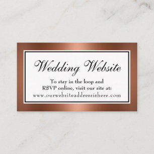 Recepción Tarjeta de inserción elegante de sitio web de boda