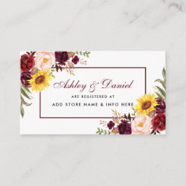 Recepción Tarjeta de inserción floral de color de agua del R