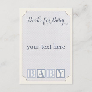Recepción tarjeta de inserción, libros para tarjeta de bebé