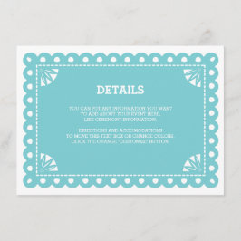 Recepción Tarjeta de inserción Papel Picado - Azul