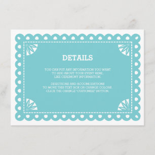 Recepción Tarjeta de inserción Papel Picado - Azul