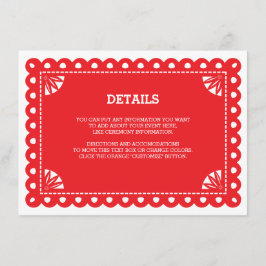Recepción Tarjeta de inserción Papel Picado - Naranja