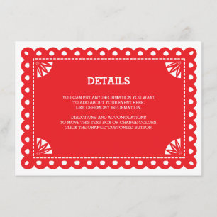 Recepción Tarjeta de inserción Papel Picado - Naranja
