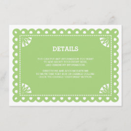 Recepción Tarjeta de inserción Papel Picado - Verde