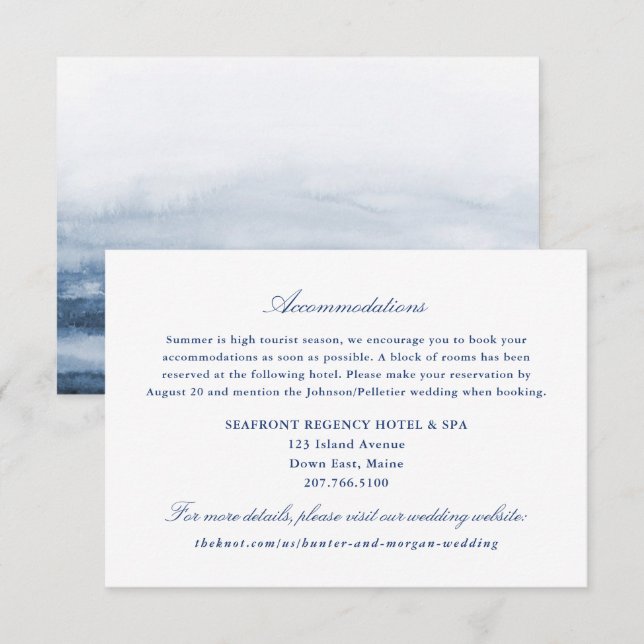 Recepción Tarjeta de inserción para alojamiento en un hotel  (Anverso / Reverso)