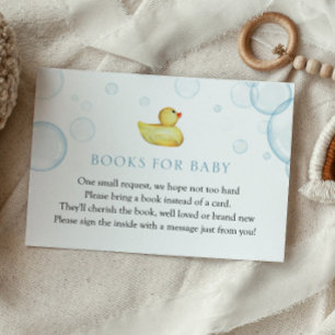Recepción Tarjeta de inserción para bebé de libros de pato d