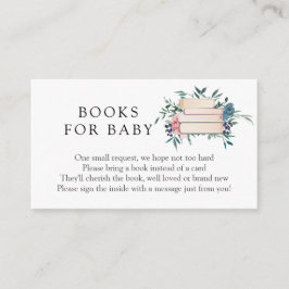 Recepción Tarjeta de inserción para bebés de libros florales