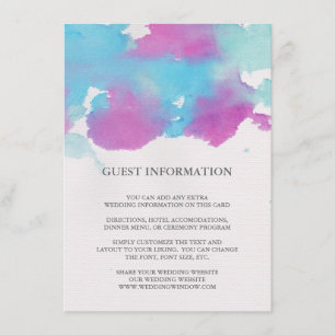 Recepción Tarjeta de Inserción para Bodas Vibrant Dreams