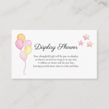 Tarjeta de inserción para ducha con globos pastel