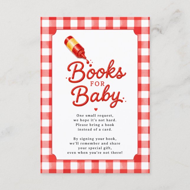 Recepción Tarjeta de inserción para ducha de bebé con libros (Anverso)