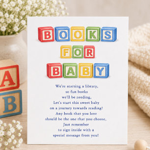 Recepción Tarjeta de inserción para ducha de bebé: Libros