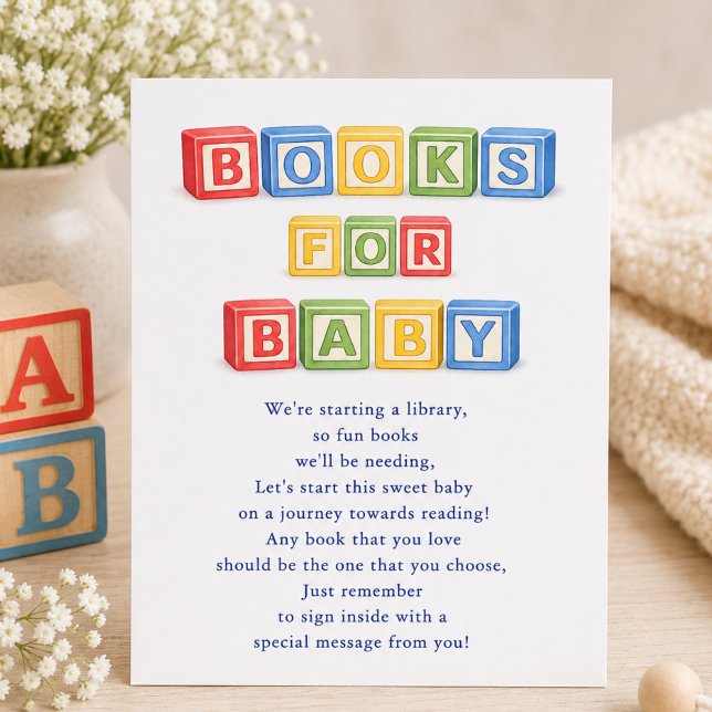 Recepción Tarjeta de inserción para ducha de bebé: Libros (Subido por el creador)