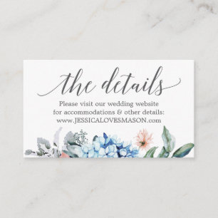 Recepción Tarjeta de inserción para sitio web de boda Navy B