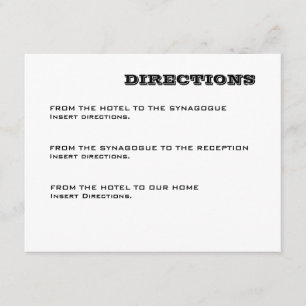 Recepción Tarjeta de instrucciones Ashton Bar Mitzvah