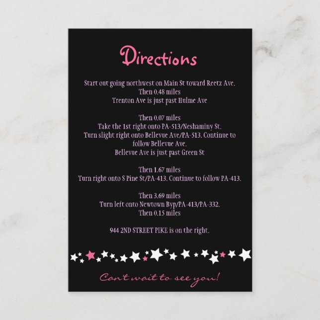 Recepción Tarjeta de instrucciones de coincidencia de bellez (Anverso)