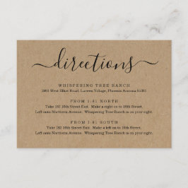 Recepción Tarjeta de instrucciones - Papel Kraft Simple