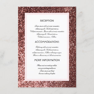 Recepción Tarjeta de invitado con información de Boda Rosa P