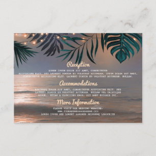 Recepción Tarjeta de invitado de información de Boda de Beac