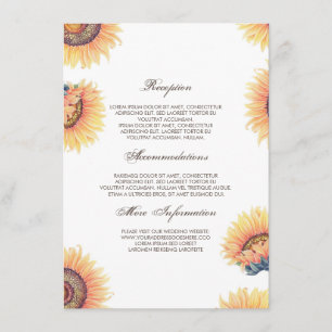 Recepción Tarjeta de invitado de información del Boda Fall S