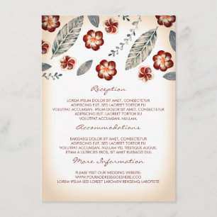 Recepción Tarjeta de invitado para información de bodas en p