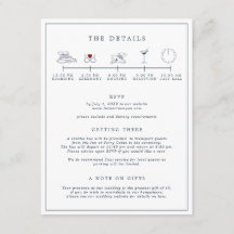 Tarjeta de itinerario de boda náutica de Navy y Bl