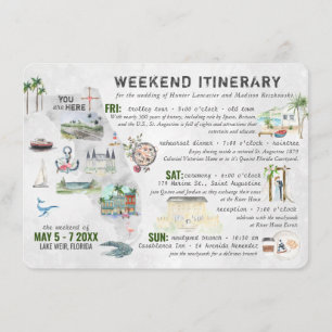 Recepción Tarjeta de itinerario de fin de semana de boda en 
