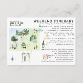 Recepción Tarjeta de Itinerario de Fin de Semana de Boda en