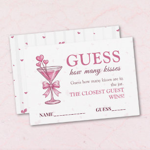 Recepción Tarjeta de juego Adivina Cuántos Besos Un Poco Com