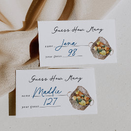 Recepción Tarjeta de juego de adivinación para duchas de nov