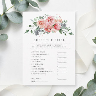 Recepción Tarjeta de juego de adivinanza de precio para desp