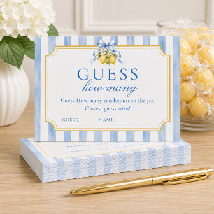 Recepción Tarjeta de juego de adivinanza para baby shower de