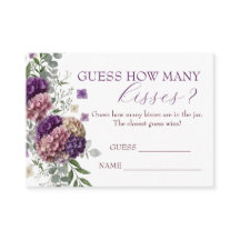 Tarjeta de juego de adivinanzas de besos florales 